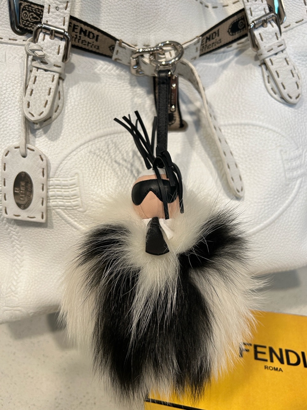 Fendi Super Karlito Fur Bag Charm Keychain w/ Box – Rare Collector Piece